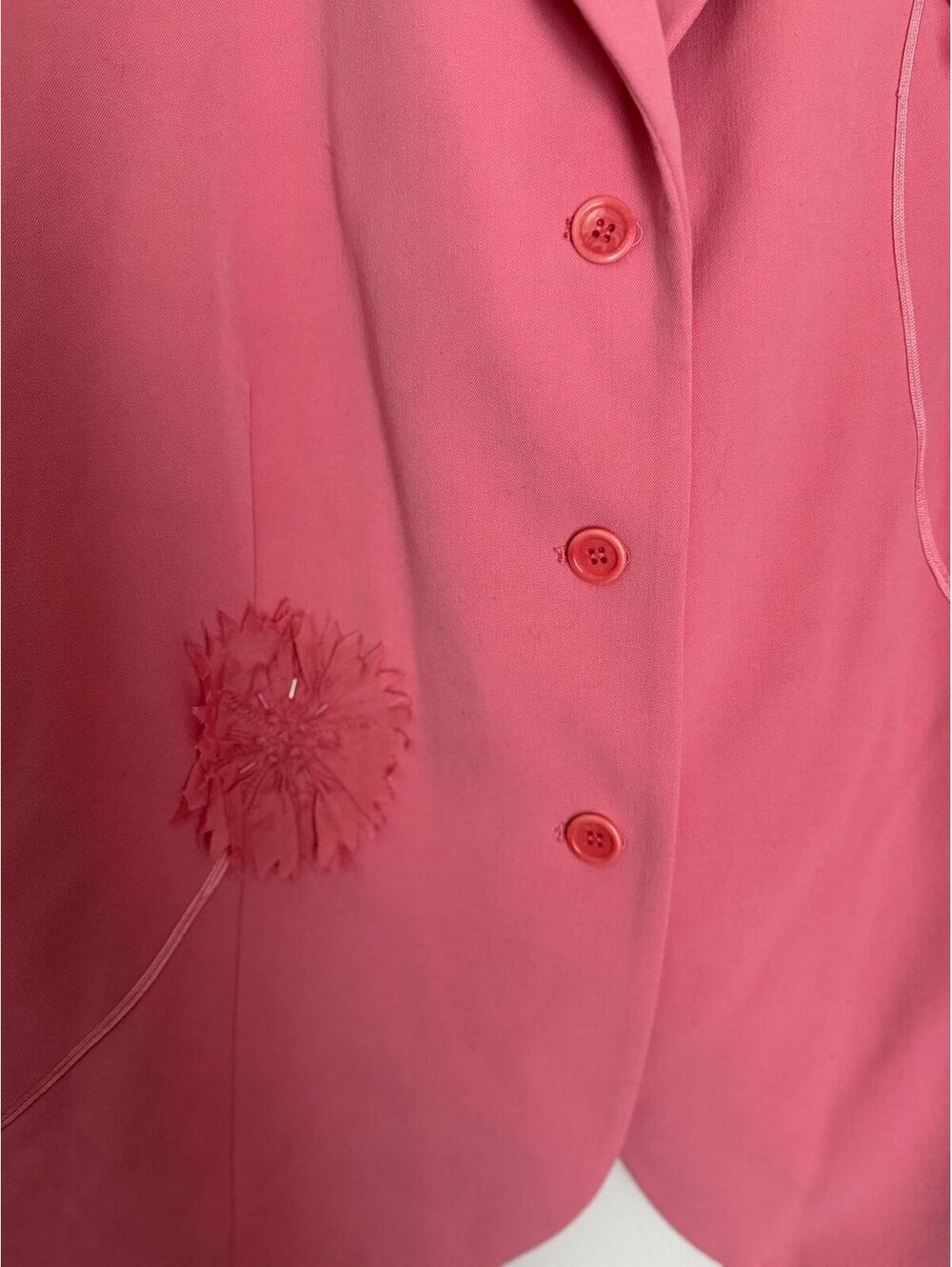 Sandra Women's Blazer Jacket Pink Size 20W Flower Classic City Work Office Party - Picture 6 of 9